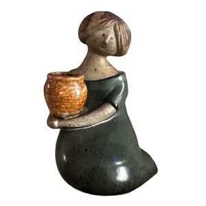 UCTCI Vintage Stoneware Japanese Woman Figurine Sculpture Vase Collectible
